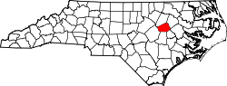 Map of North Carolina highlighting Wilson County.svg