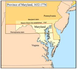 Carte de la Province du Maryland