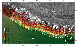 Carte topographique du Népal