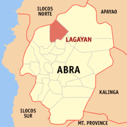 Localisation de Lagayan (en rouge) dans la province d'Abra.