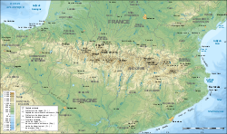 Carte topographique des Pyrénées