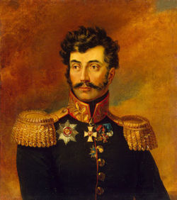 Portrait du prince Roman Ivanovitch Bragation, œuvre du peintre George Dawe, Musée de la Guerre du Palais d'Hiver, musée de l'Ermitage, Saint-Pétersbourg.