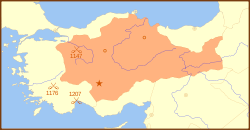Le sultanat de Roum vers 1190