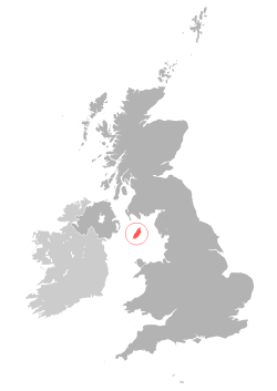 Carte de localisation de l’île de Man (en rouge)