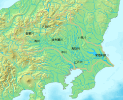 Carte du bassin versant de la rivière Tone.