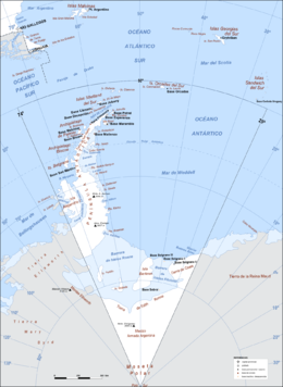 Carte de la revendication argentine en Antarctique