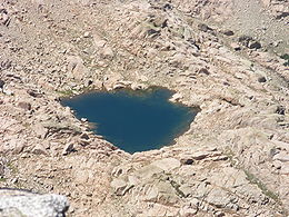 Lac de Galiera vu depuis le sommet du Monte Rotondo.