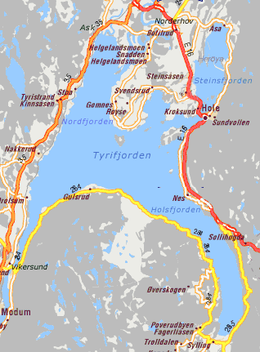 Carte du Tyrifjord