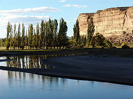 Vue du río Chubut à Los Altares (cours moyen)