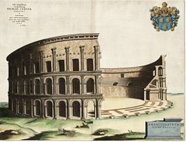 Reconstitution de l'amphithéâtre (dessin de 1663)
