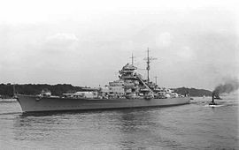 Le Bismarck à Hambourg, en 1940