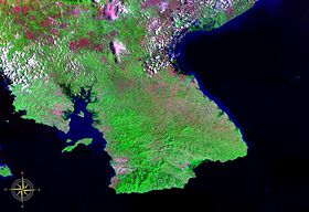 Image satellite de la péninsule d'Azuero.