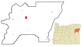Baker County Oregon Incorporated and Unincorporated areas Baker City Highlighted.svg