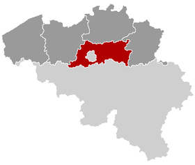 Localisation de la province en Belgique