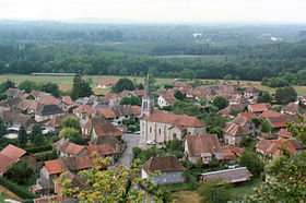 Le village de Brégnier, vu de la montagne