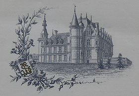Le château de Brochon tel que représenté sur le papier à lettre de Stéphen Liégeard.