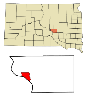 Buffalo County South Dakota Incorporated and Unincorporated areas Fort Thompson Highlighted.svg