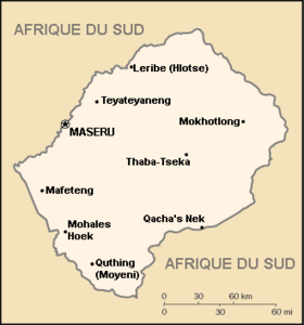 carte : Géographie du Lesotho