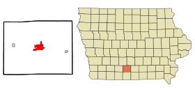 Clarke County Iowa Incorporated and Unincorporated areas Osceola Highlighted.svg