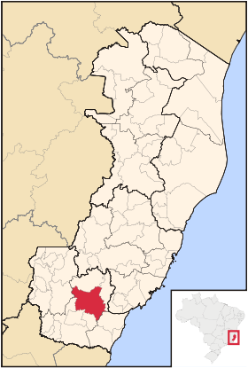 Localisation de Cachoeiro de Itapemirim sur une carte