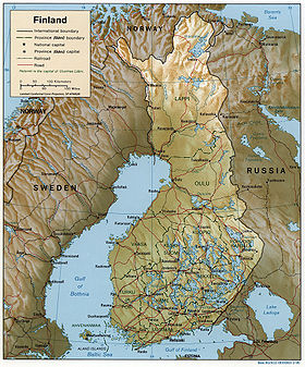 carte : Géographie de la Finlande