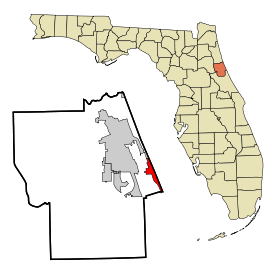 Flagler County Florida Incorporated and Unincorporated areas Flagler Beach Highlighted.svg