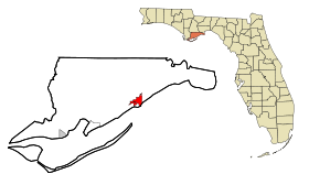 Franklin County Florida Incorporated and Unincorporated areas Carrabelle Highlighted.svg