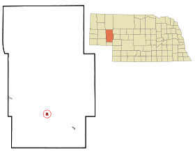 Garden County Nebraska Incorporated and Unincorporated areas Oshkosh Highlighted.svg
