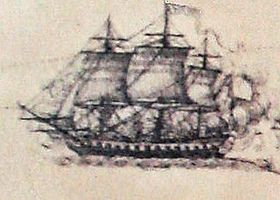 Hermione au combat de Louisbourg 1781.jpg