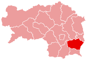 Localisation du Bezirk de Feldbach dans le Land autrichien de Styrie