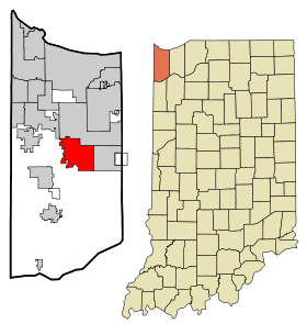 Lake County Indiana Incorporated and Unincorporated areas Crown Point Highlighted.svg