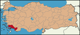 Latrans-Turkey location Muğla.svg