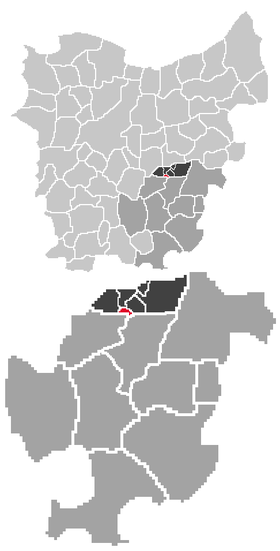 Localisation de Papegem dans la commune de Lede dans l'arrondissement d'Alost dans la province de Flandre-Orientale