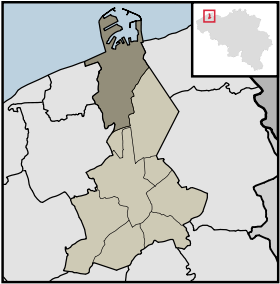Localisation de Lissewege au sein de Bruges