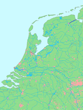 La situation du canal sur une carte des Pays-Bas