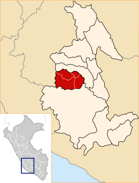 Location of the province Huanca Sancos in Ayacucho.svg