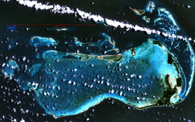 Image satellite de archipel de Los Monjes .