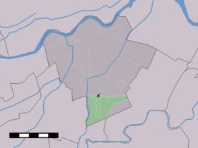Localisation de Nieuwland dans la commune de Zederik