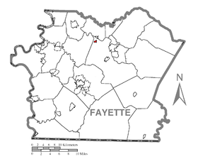 Map of Vanderbilt, Fayette County, Pennsylvania Highlighted.png