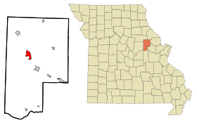 Montgomery County Missouri Incorporated and Unincorporated areas Montgomery City Highlighted.svg