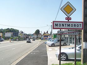 Entrée à Montmorot en arrivant de Lons-le-Saunier.