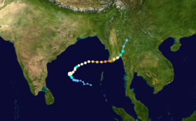Trajectoire du cyclone Nargis