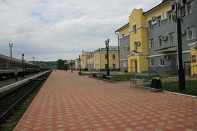 Gare ferroviaire sur le Transmongolien.