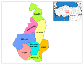 Districts de la province de Nevşehir