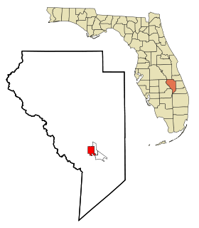 Okeechobee County Florida Incorporated and Unincorporated areas Okeechobee Highlighted.svg
