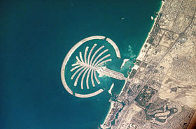 Image satellite de Palm Jumeirah en 2005.