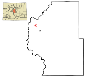 Park County Colorado Incorporated and Unincorporated areas Alma Highlighted.svg