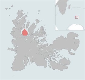 Carte de localisation de la presqu'île de la Société de géographie dans les îles Kerguelen.