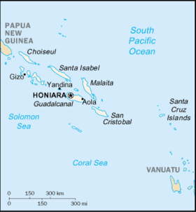 carte : Géographie des îles Salomon
