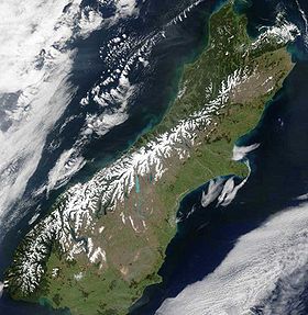 Image satellite de l'île du Sud.